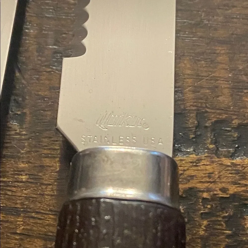 Set 6 VINTAGE QUIKUT Stainless Steak Knives Shell Oil Co. Dealer